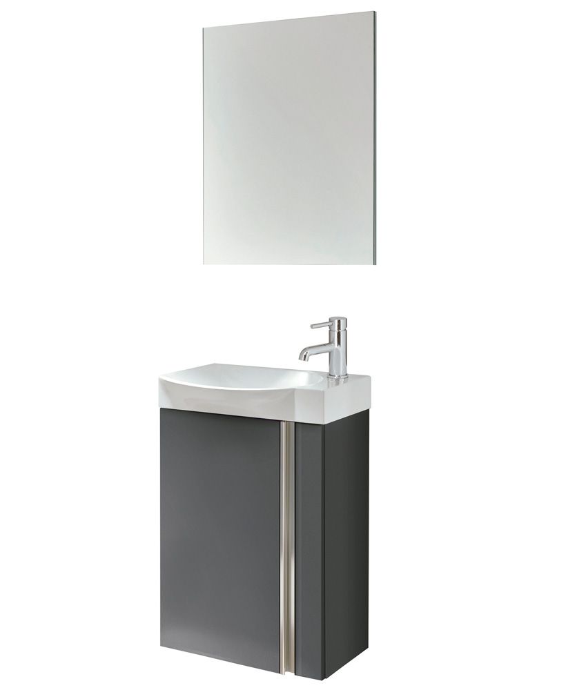 Prague 45cm Gloss Grey Wall Hung Vanity Unit