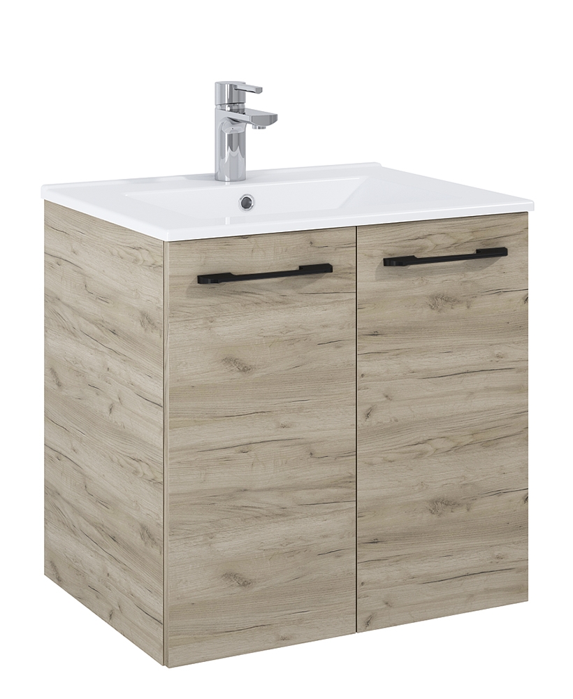 Otto Plus Craft Oak 60cm 2 door Wall Hung Vanity Unit - D46cm