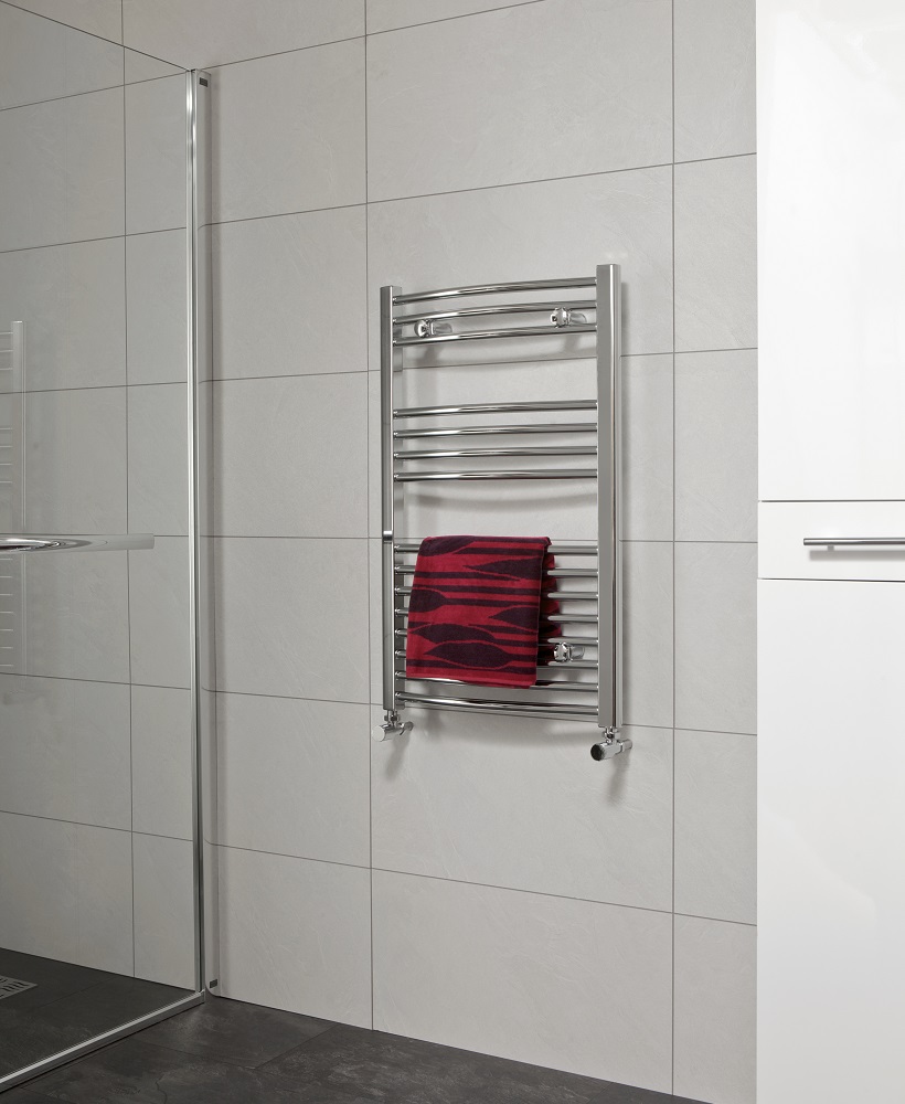 Sonas 800 x 600 Curved Towel Rail - Chrome