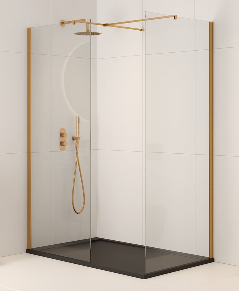 Aspect 1200mm Wetroom Panel - Brushed Gold