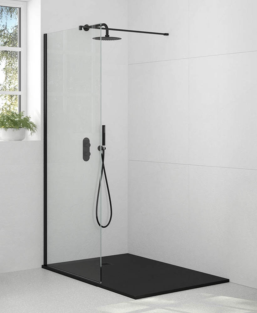 Aspect 1400mm Wetroom Panel - Matt Black