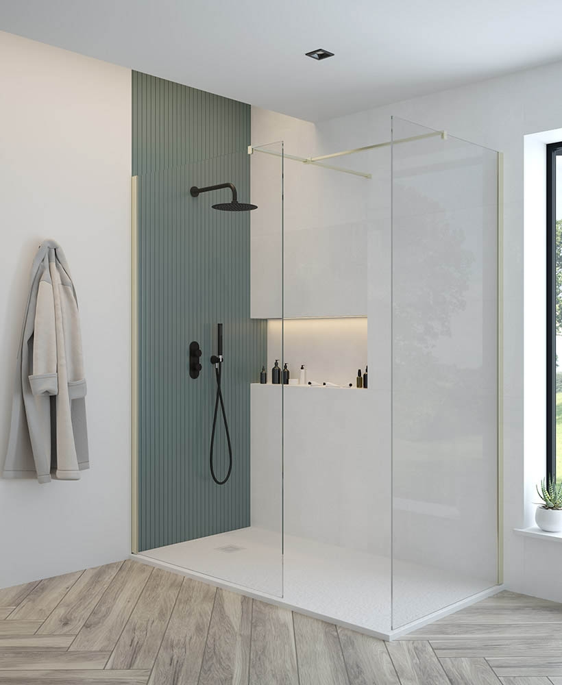 Aspect 800mm Wetroom Panel - Brushed Nickel