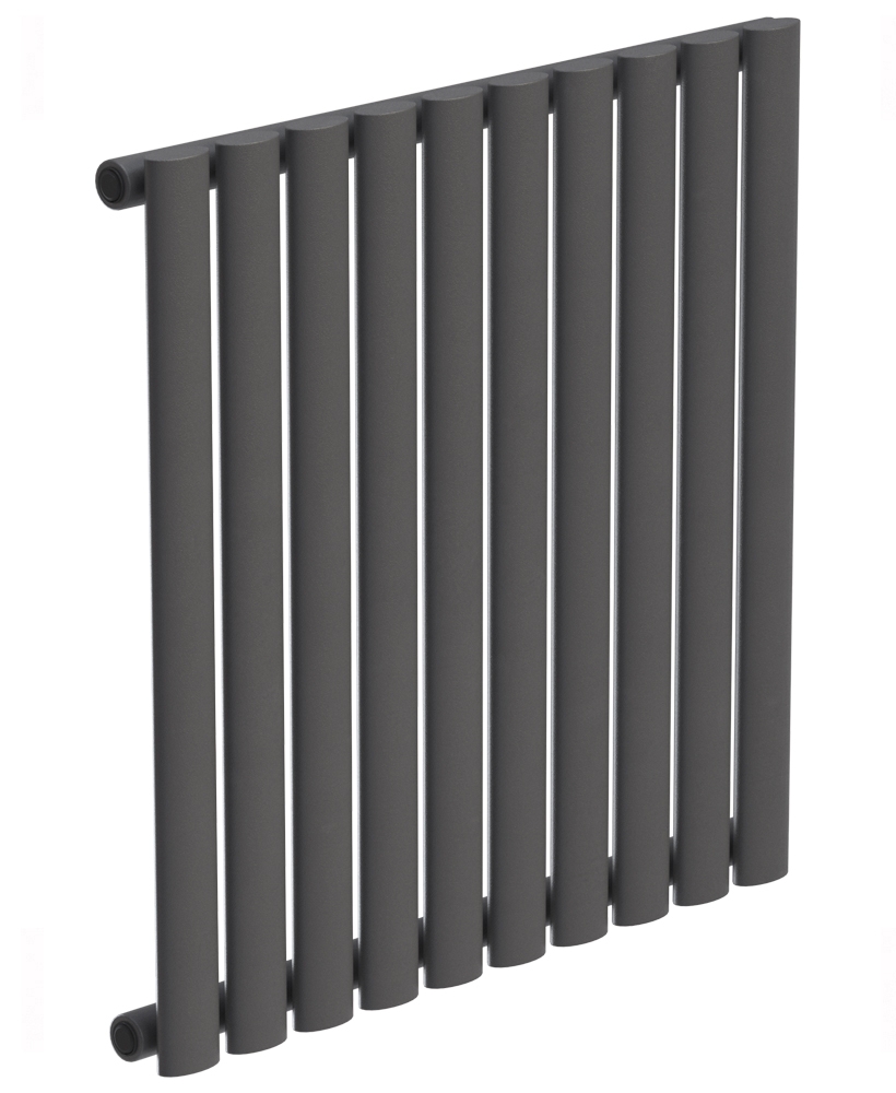 Amura Elliptical Tube Horizontal Designer Radiator 600 x 600 Single Panel Anthracite