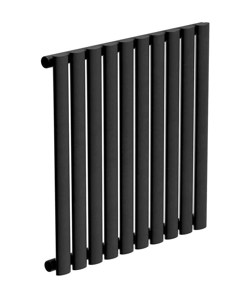 Amura Elliptical Tube Horizontal Designer Radiator  600 X 600 Single Panel Black