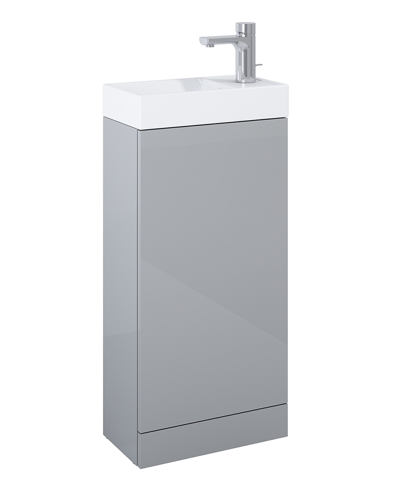 Basle Gloss Light Grey 40cm Vanity Unit