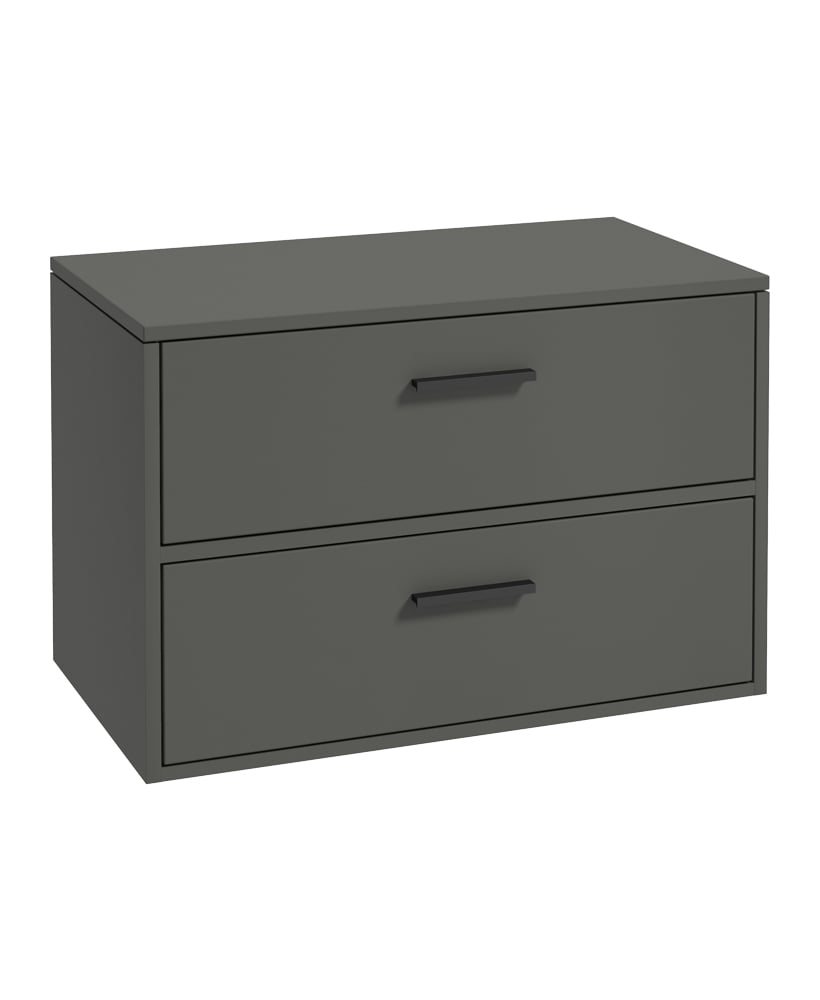 Finland 80cm Unit with Counter Top Black Handle Matt Dolphin Grey