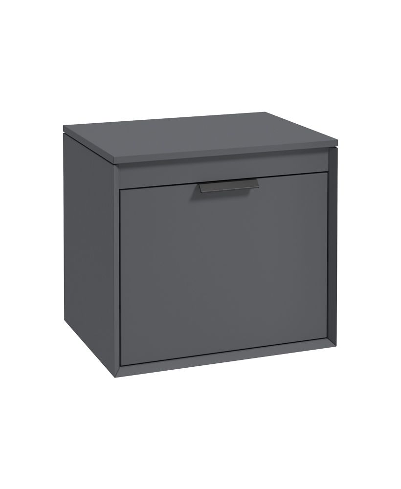 Fjord 60cm Unit with Counter Top Black Handle Matt Midnight Grey