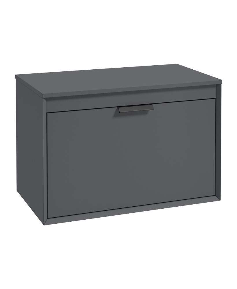 Fjord 80cm Unit with Counter Top Black Handle Matt Midnight Grey