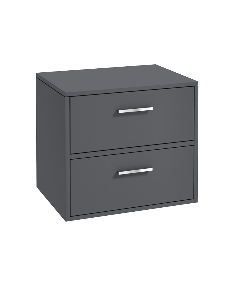 Finland 60cm Unit with Counter Top Chrome Handle Matt Midnight Grey