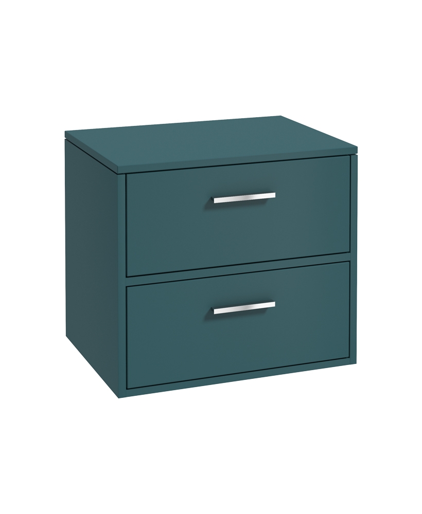 Finland 60cm Unit with Counter Top Chrome Handle Matt Ocean Blue