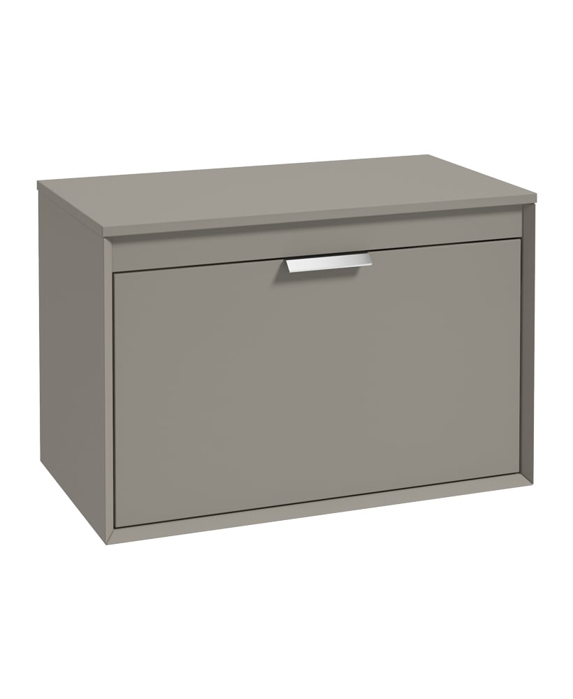 Fjord 80cm Unit with Counter Top Chrome Handle Matt Khaki