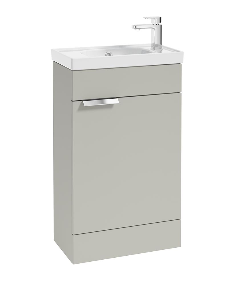 Stockholm 50cm Floor Standing Cloakroom Unit Chrome Handle Matt Arctic Grey