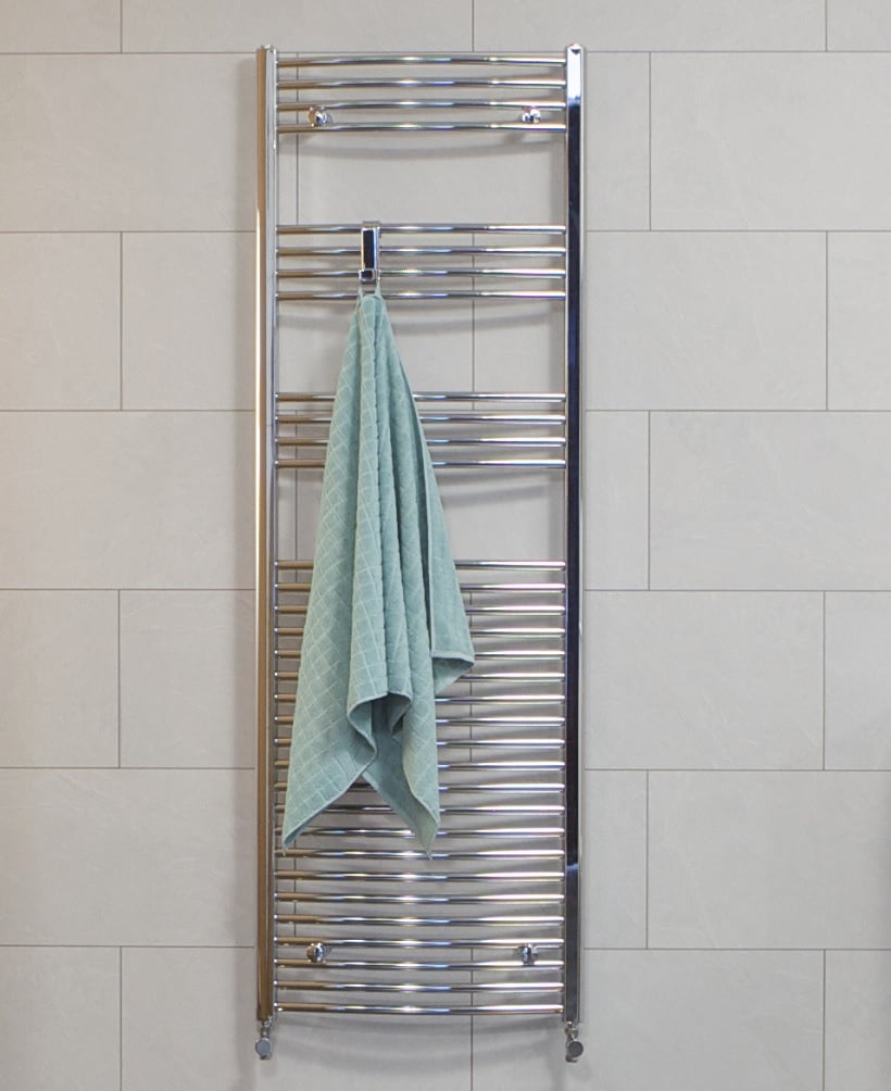 Sonas 1800 x 500 Curved Towel Rail - Chrome