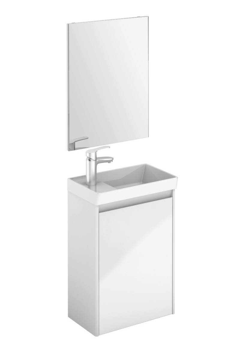 Dijon Cloakroom Gloss White 45cm Wall Hung  Vanity Unit 