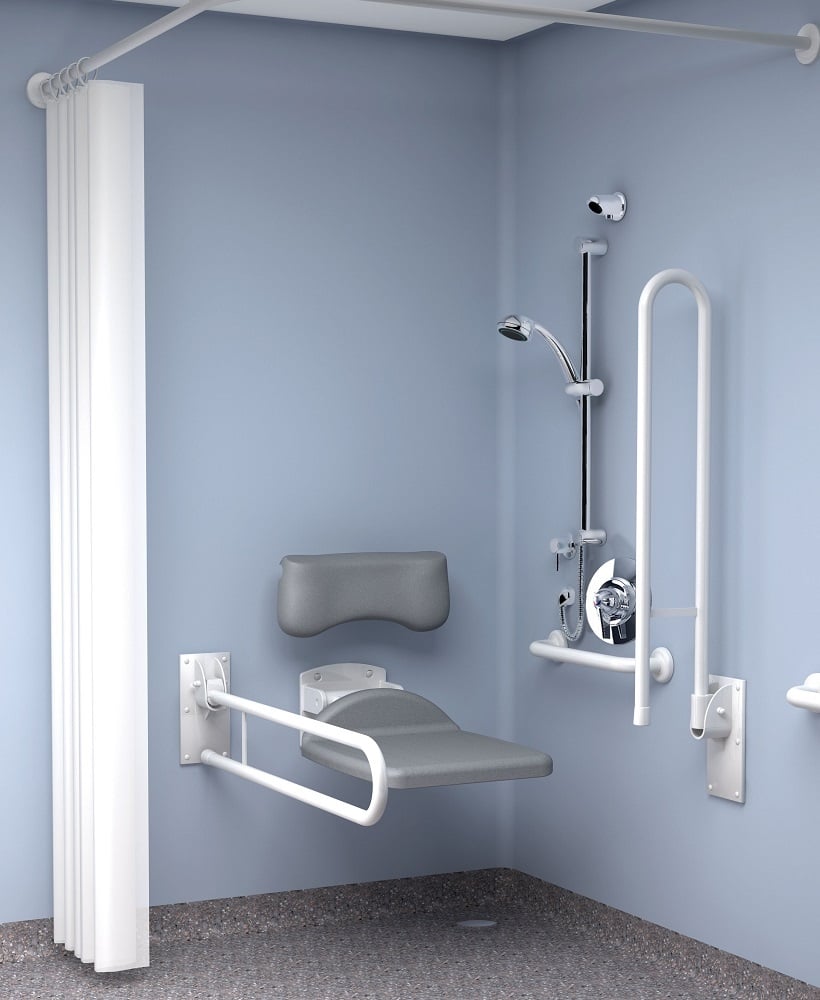 Inta Doc M Shower Pack Exposed Valve - White Rails