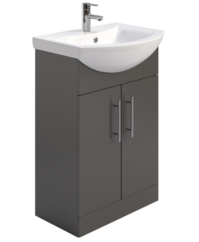 Belmont Gloss Grey 55cm Vanity Unit