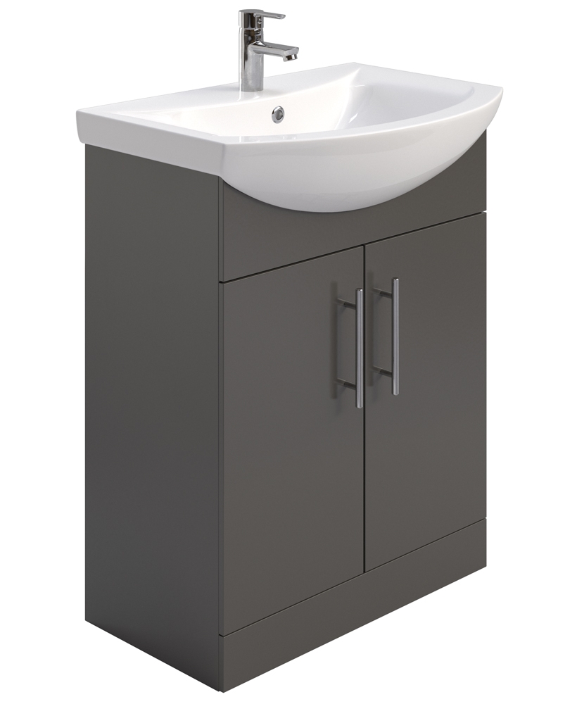 Belmont Gloss Grey 65cm Vanity Unit