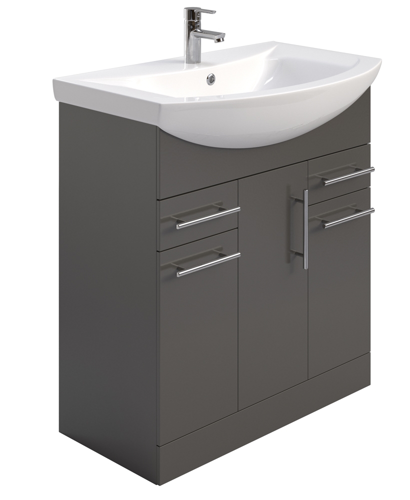 Belmont Gloss Grey 75cm Vanity Unit