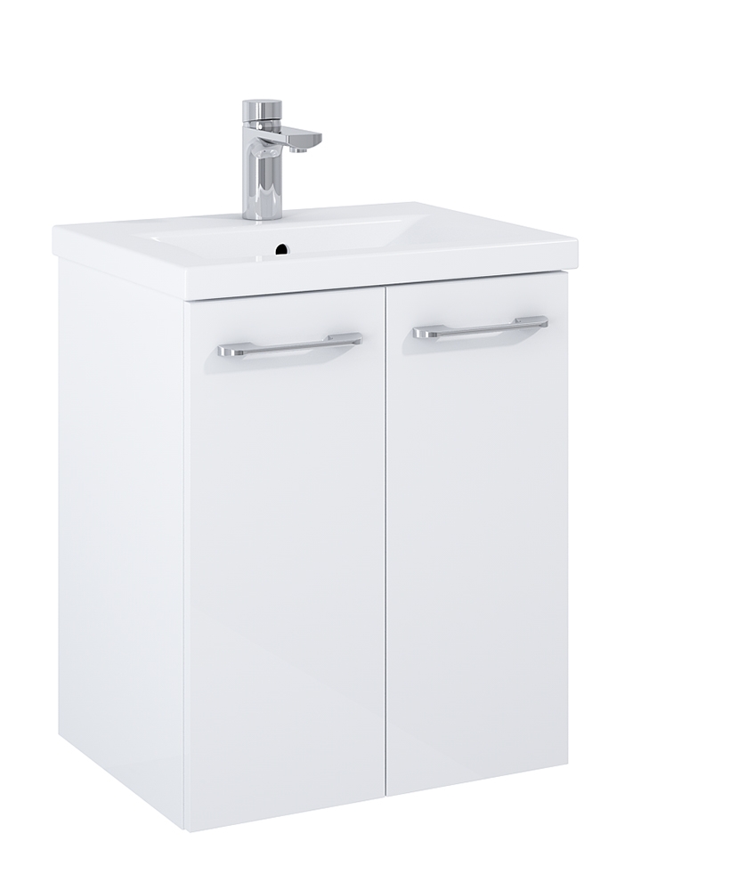 Otto Plus Gloss White 50cm 2 Door Wall Hung Vanity Unit - D39cm