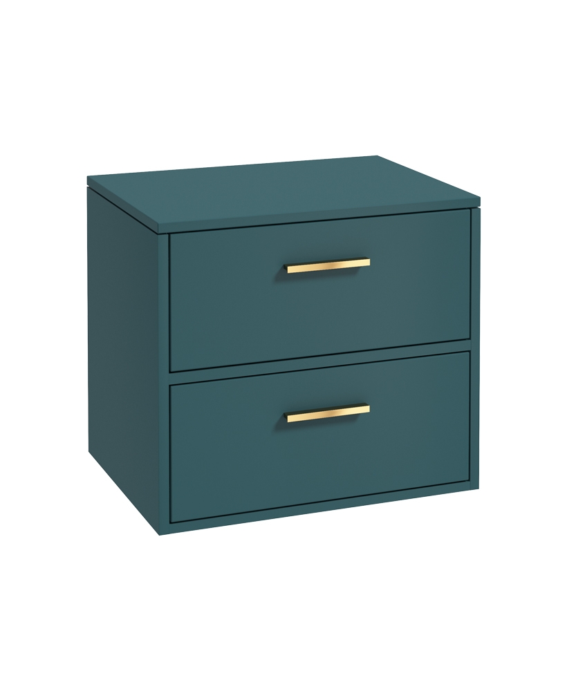 Finland 60cm Unit with Counter Top Gold Handle Matt Ocean Blue