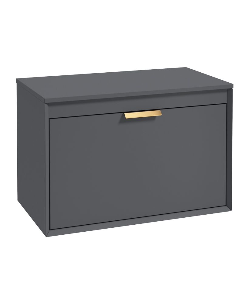 Fjord 80cm Unit with Counter Top Gold Handle Matt Midnight Grey