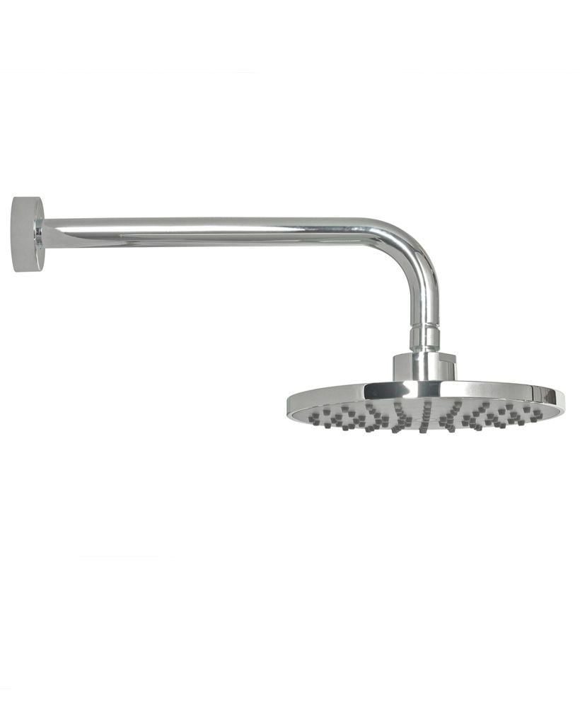 Leena Round 200mm Grey Faceplate Shower Head & 300mm Wall Shower Arm