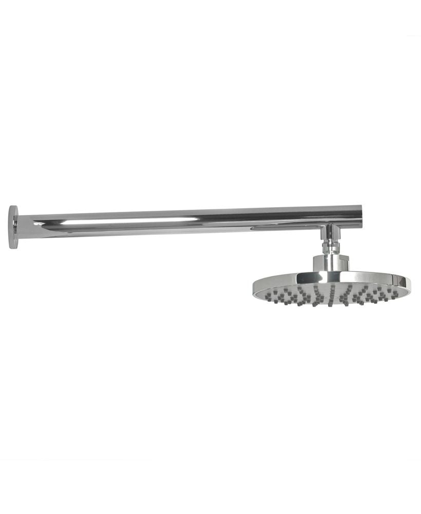 Leena Round 200 Grey Faceplate Shower Head & 440 Wall Shower Arm