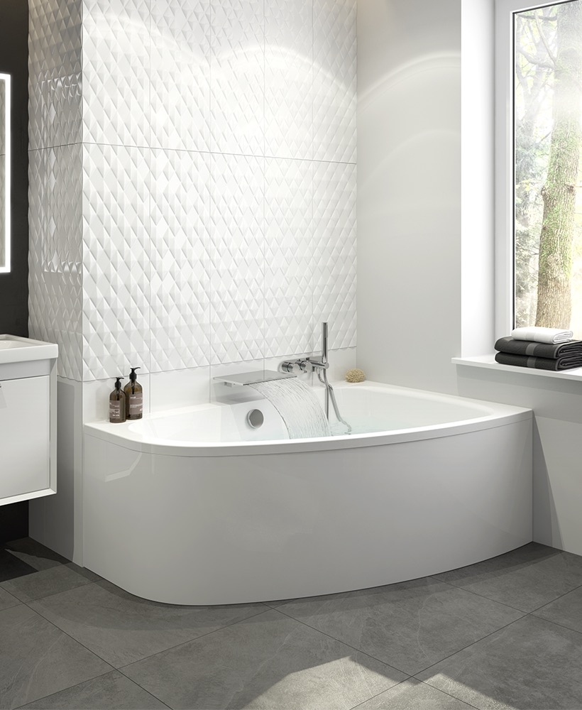 Maya 1500 x 1000mm Offset Corner Bath Left Hand & Bath Panel