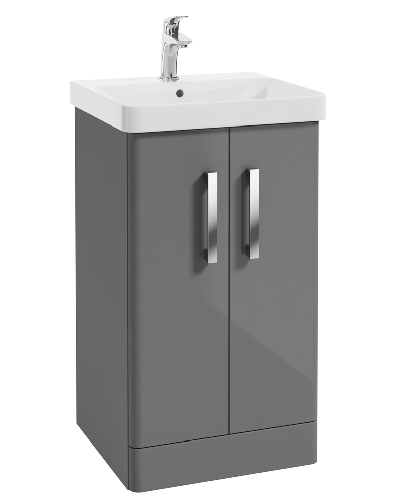 Odeon Steel Grey 500mm 2 Door Vanity Unit & Basin