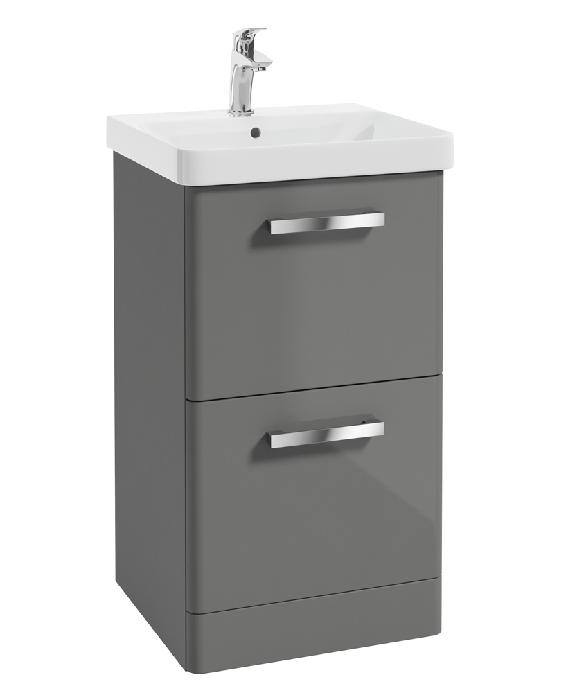 Odeon Steel Grey 500mm 2 Drawer Vanity Unit & Basin