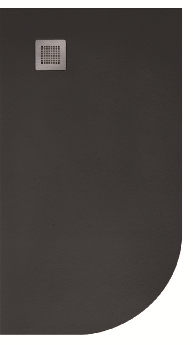 Slate 1000x800 Offset Quadrant Shower Tray LH Black - Anti Slip 