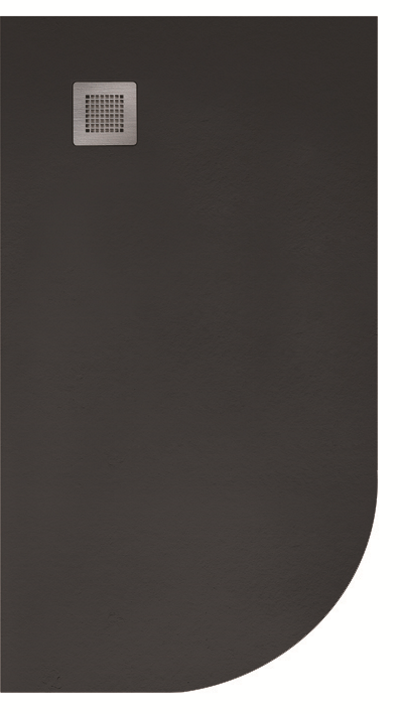 Slate 1200x800 Offset Quadrant Shower Tray LH  Black - Anti Slip 