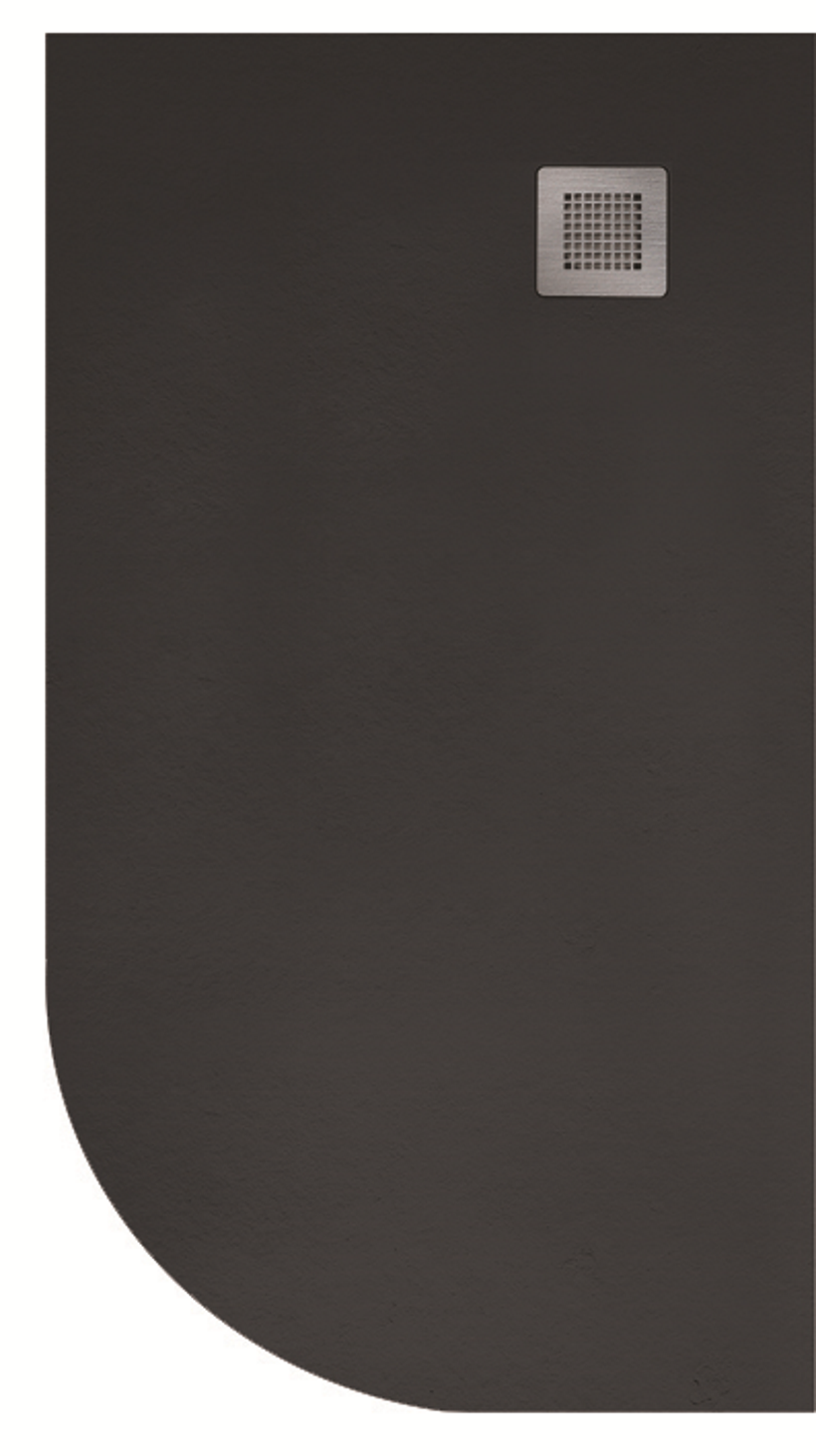 Slate 1000x800 Offset Quadrant Shower Tray RH Black - Anti Slip 