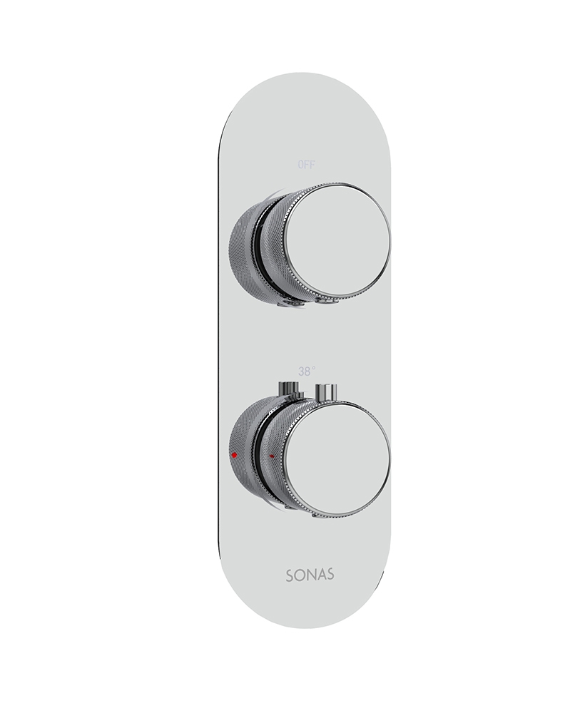 Quantum Knurled Twin Shower Valve Single Outlet Valve