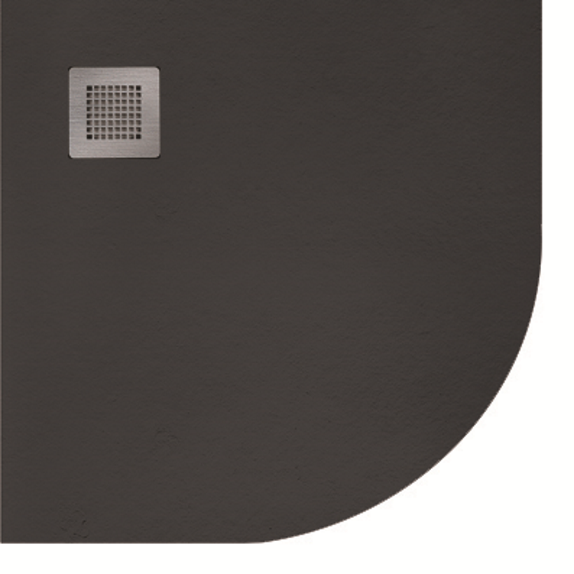 SLATE 900 quandrant  Shower Tray Black - with FREE shower waste