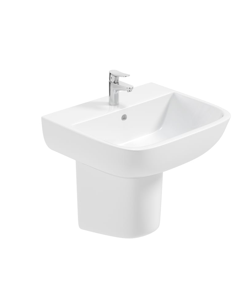 Rubix 52cm Basin 1TH with Semi Pedestal