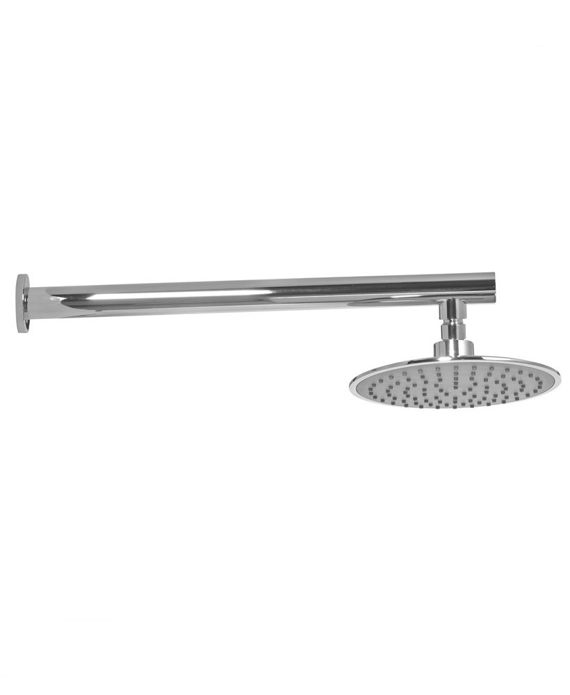 Ria Round 200 Grey Faceplate Shower Head & 440 Wall Shower Arm