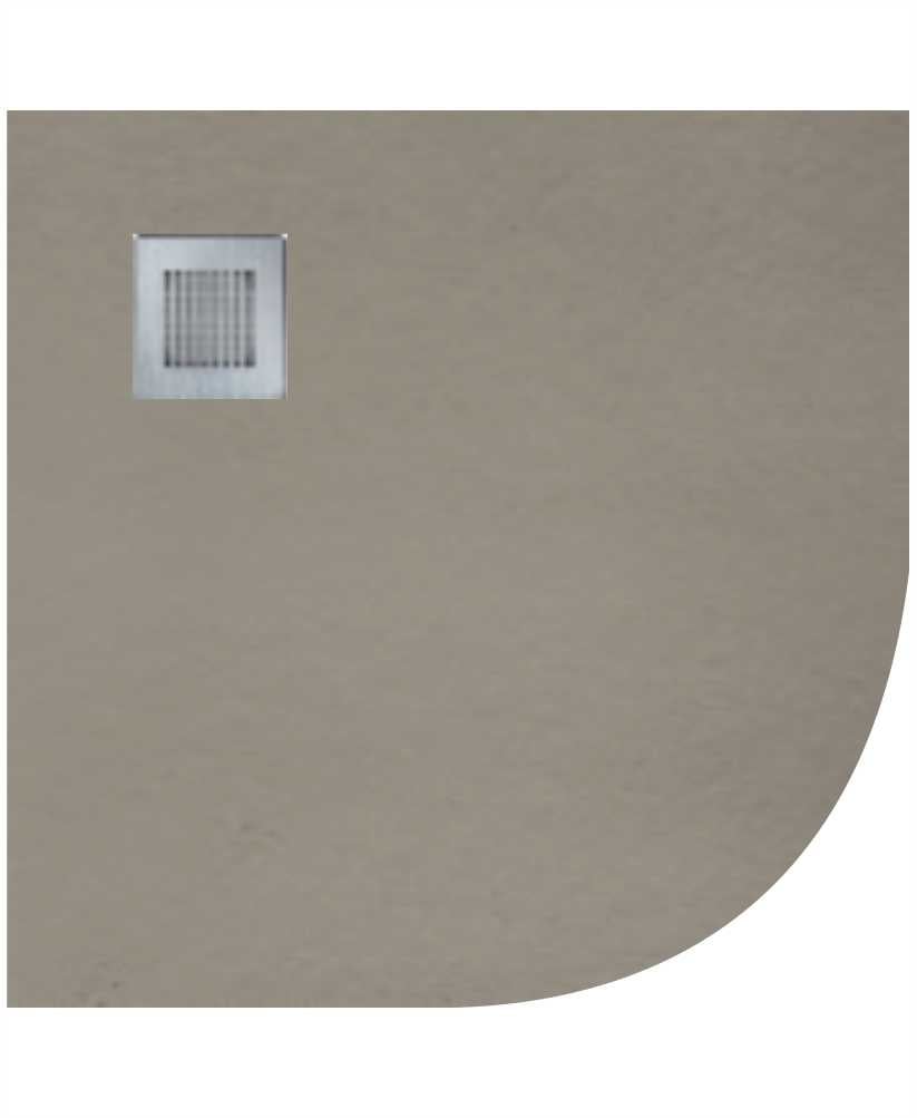 SLATE 900 Quadrant  Shower Tray Taupe - with FREE shower waste