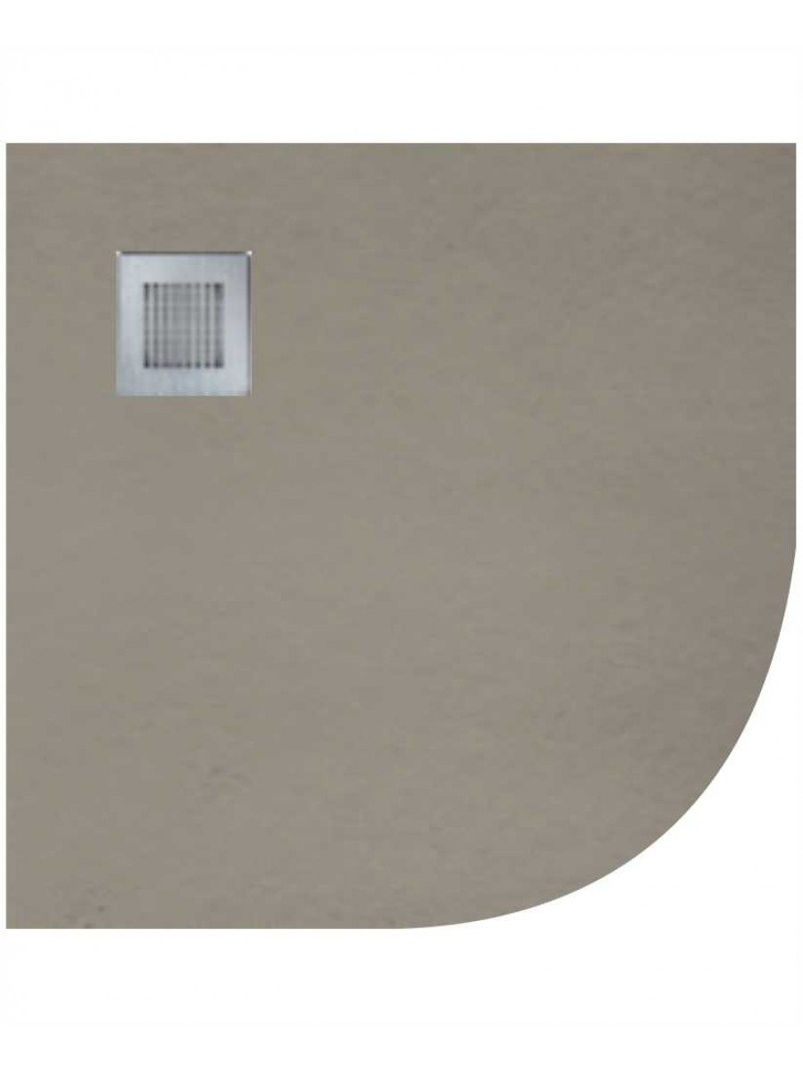 Slate 1000 Quadrant Taupe Shower Tray & Waste