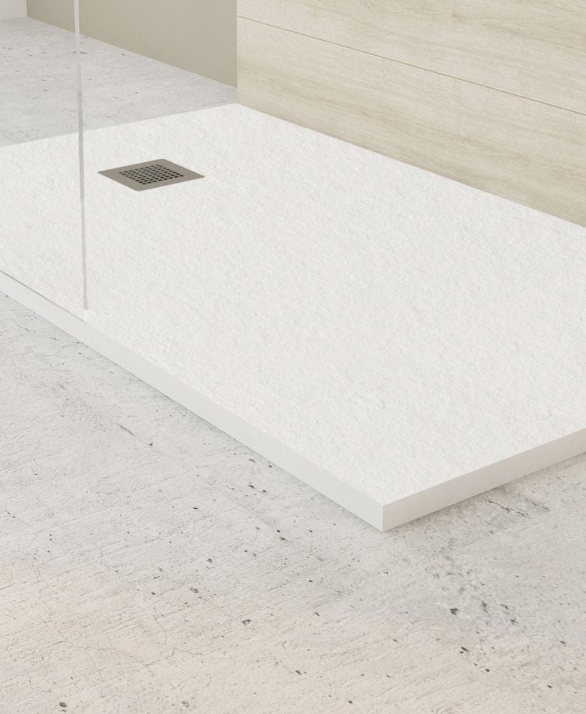 SLATE 1200 x 800 Shower Tray White - with FREE shower waste