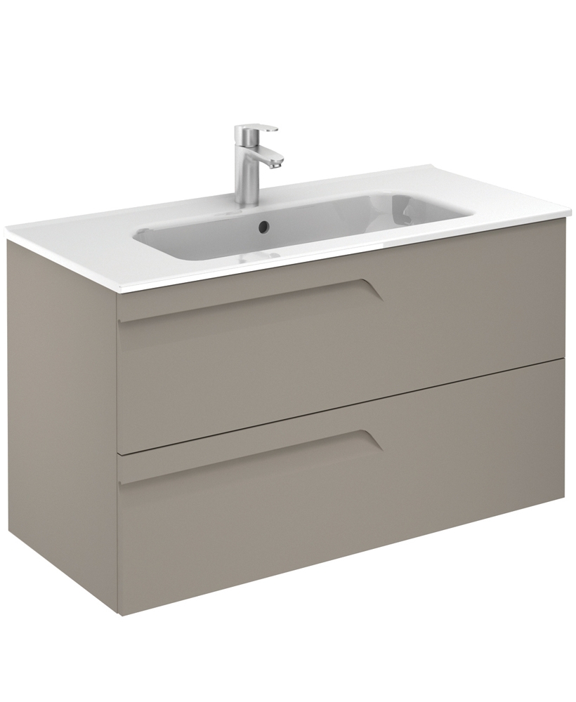 Brava Smokey Matt 100 Vanity Unit & Slim Basin