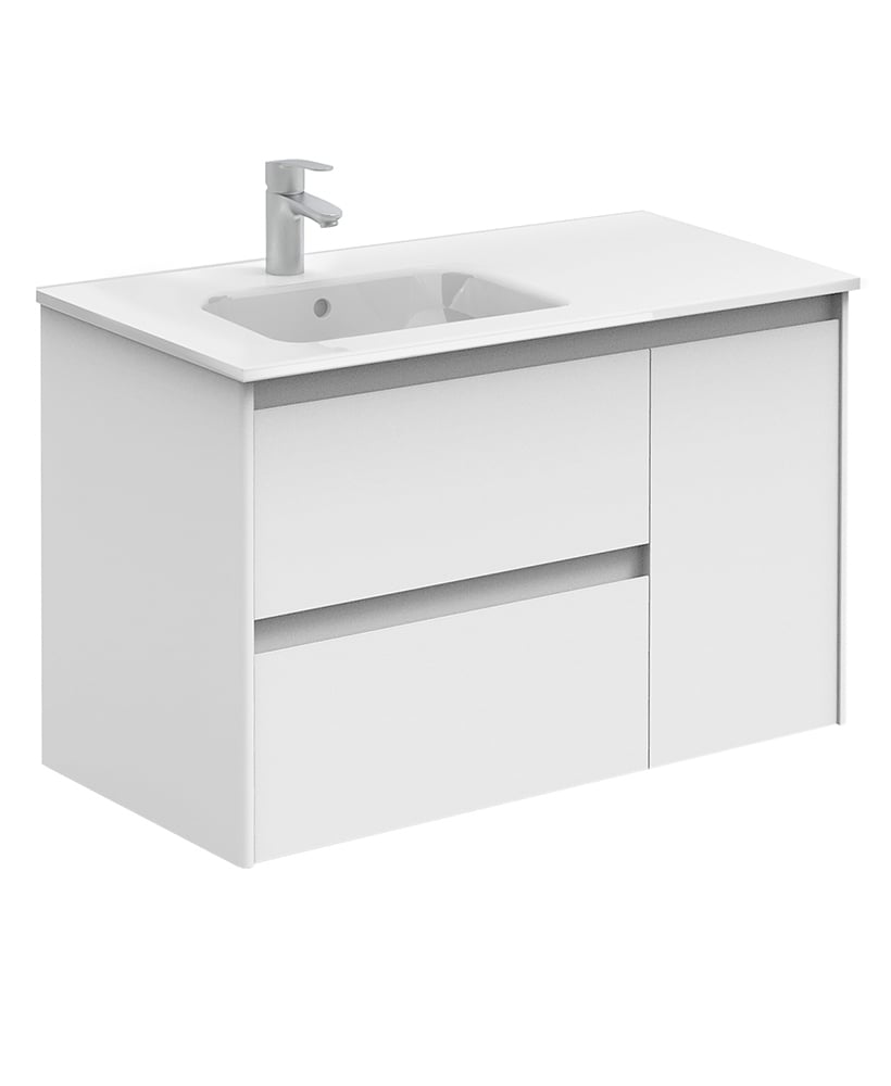 Dijon Gloss White 90 Vanity Unit and SLIM Basin