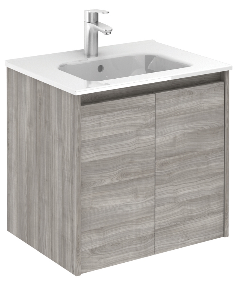 Smart Sandy Grey 60cm Vanity Unit 2 Door and Slim Basin