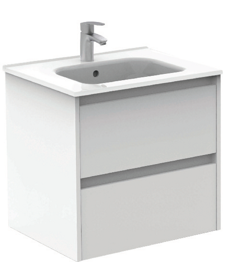 Smart Gloss White 2 Drawer 60cm Vanity Unit