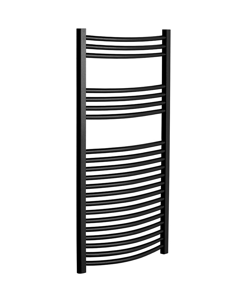 1200 x 600 Curved Towel Warmer Black