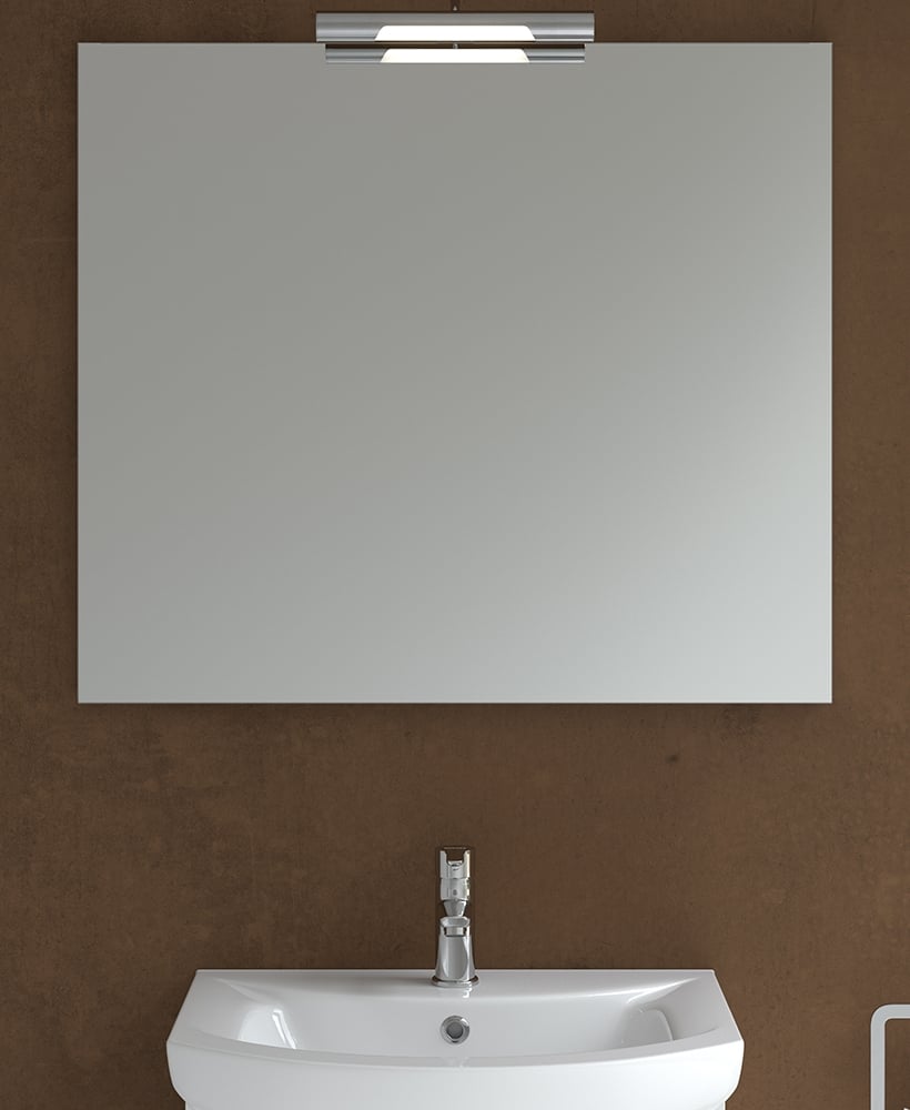 800mm x 700mm Mirror & Andrea Chrome Light