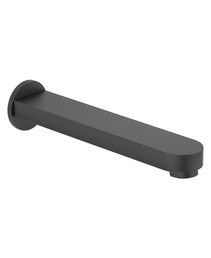 Norfolk Brass Bath Spout Round Matt Black