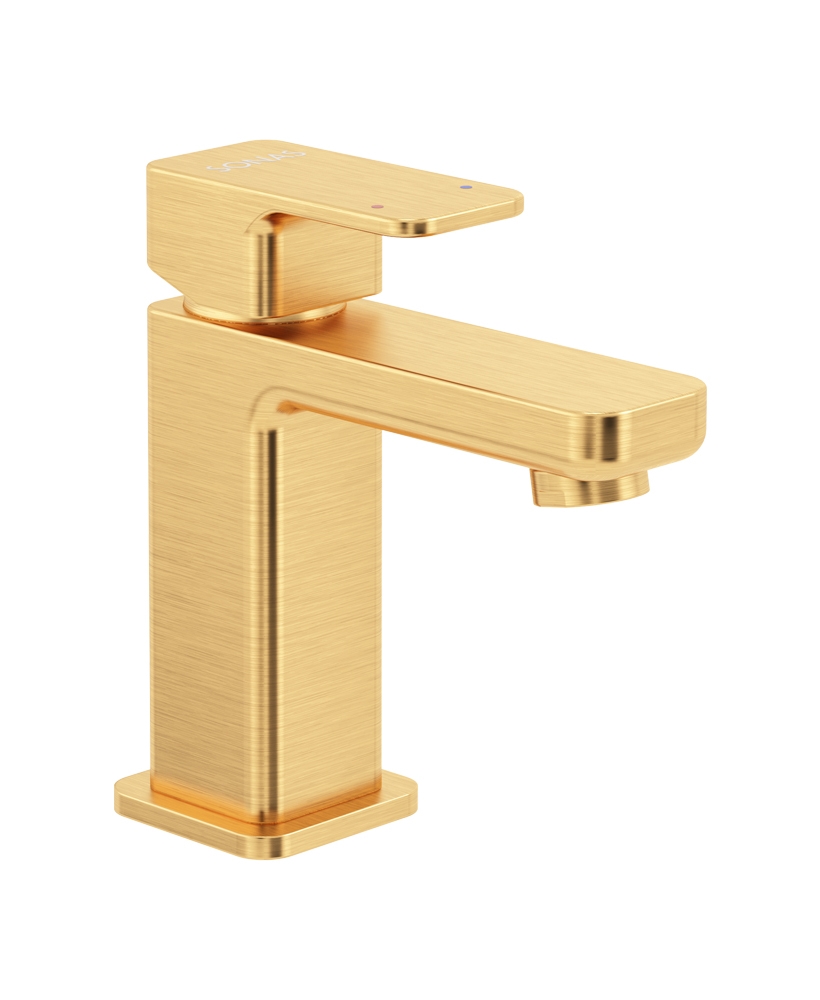 Contour Cloakroom Basin Mixer Brushed Gold