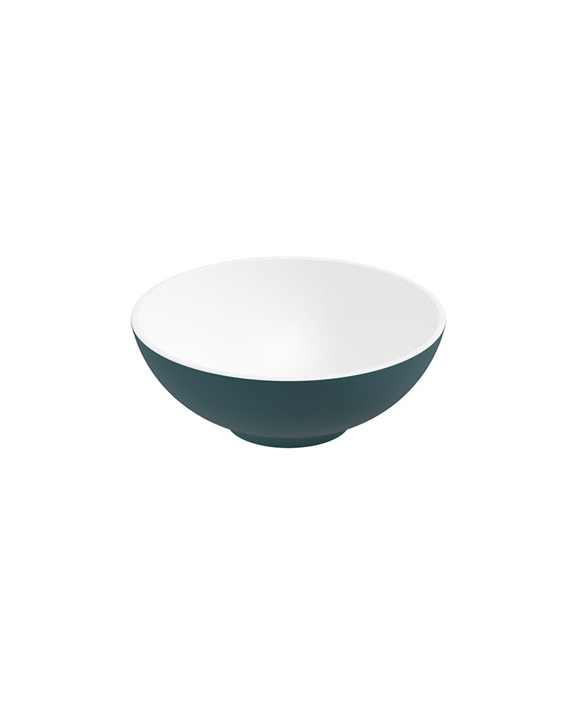 Skal Round Wash Basin 400x150 White - Ocean Blue & Waste