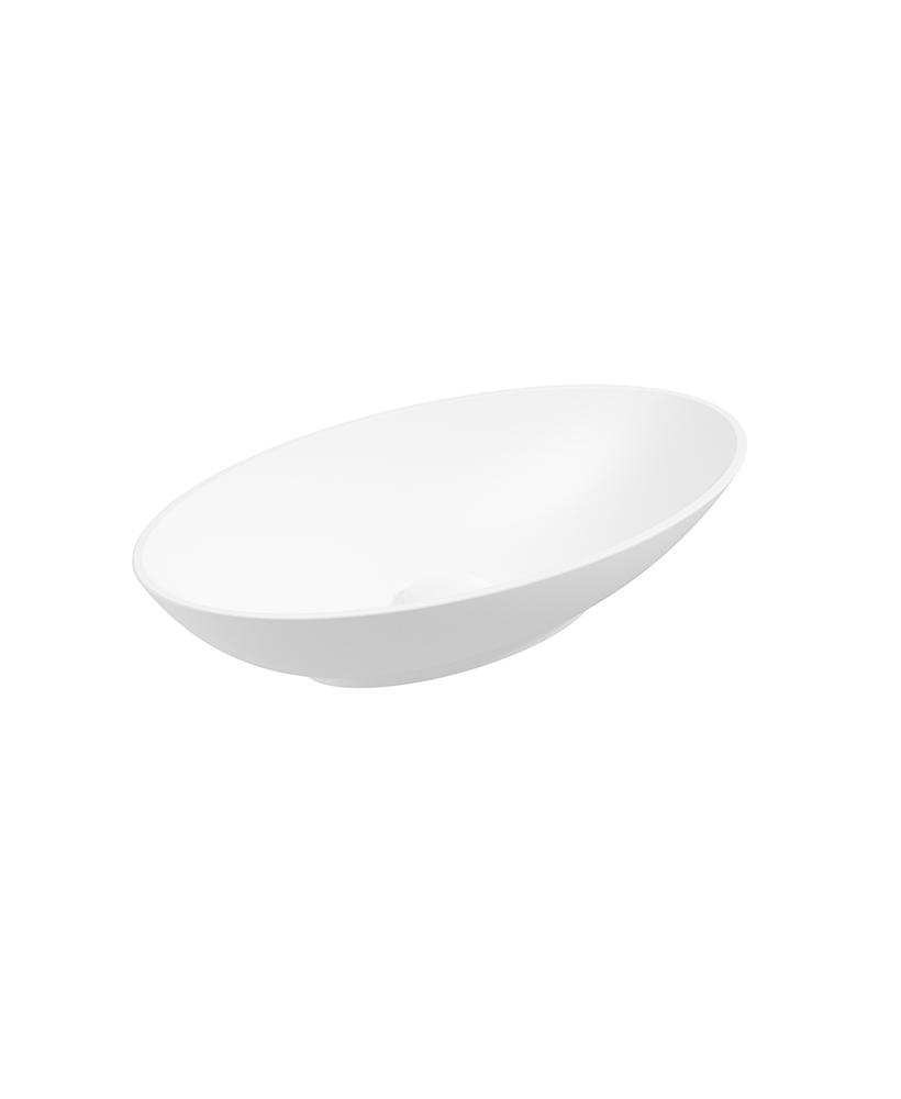 Skal Oval Wash Basin 600x350 White & Waste